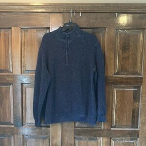 Calvin Klein Cotton 1/4 Zip Pullover Sweater Blue Mens Size XL Ribbed Classic